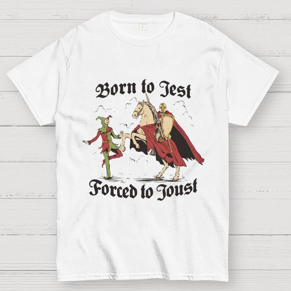 Nato per Scherzare Costretto a Torneo T-shirt Casual Estiva Unisex 100% Cotone Fresca Larga