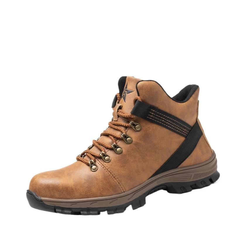 Labor Protection Shoes Embossed Cowhide Breathable Anti-smash and Puncture-proof Labor Protection Shoes Safety Protective Work Shoes