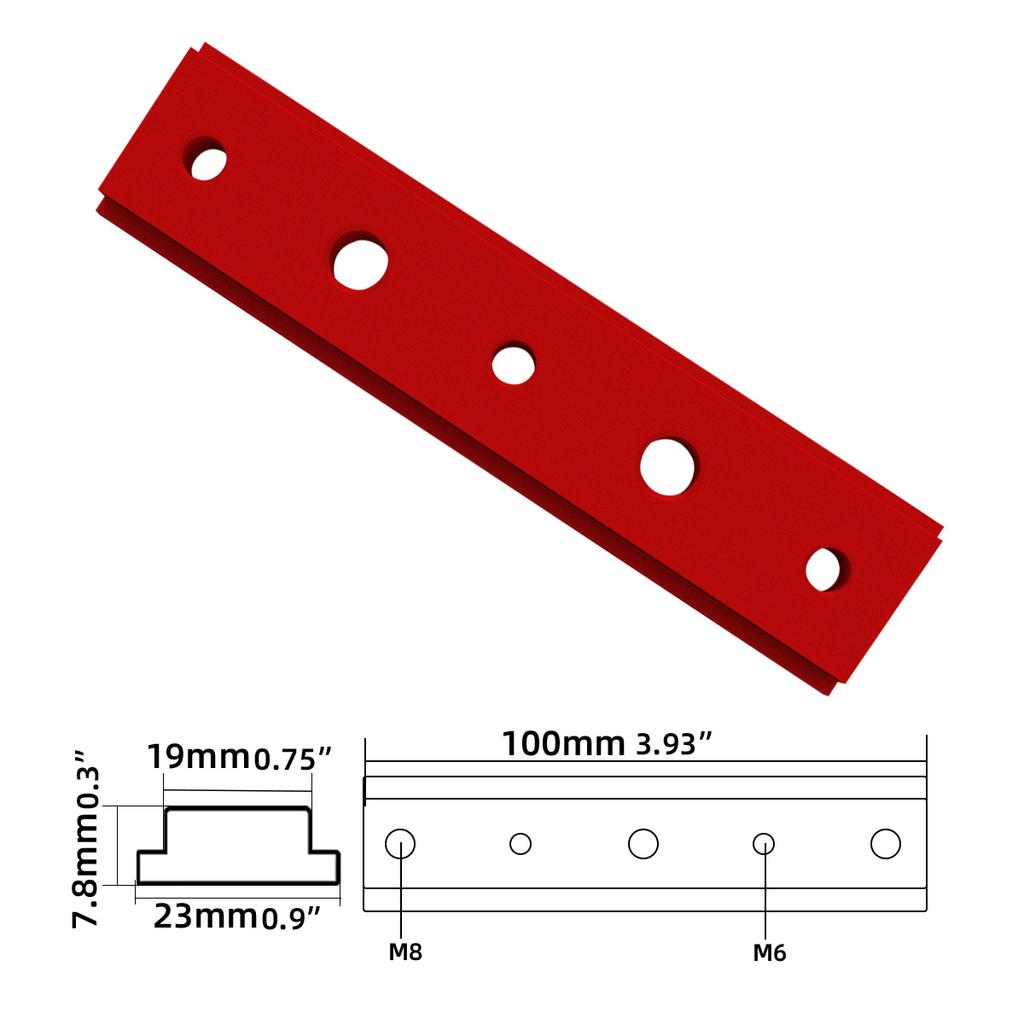 100MM T-Slider Aluminum Alloy Miter T-Track 30/45 Type T-slot Miter Track Jig T Screw Fixture Slot Woodworking Tools