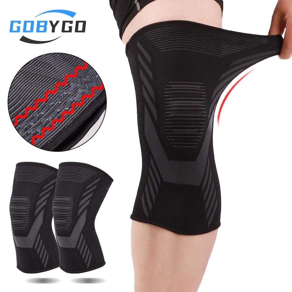 Breathable Sports Knee Pads Compression Support Silicone Anti-Slip Stabilizes Patella for Running Cycling Basketball