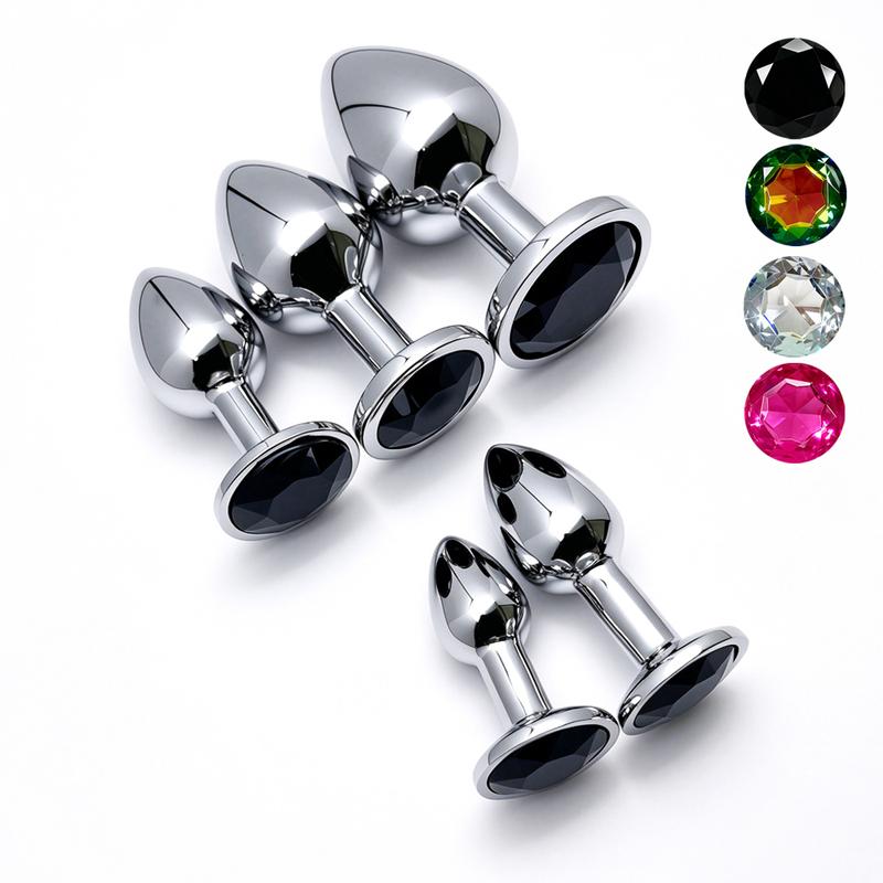 5 Size Black Butt Plug Metal Anal Plug Jewelry Base Beginner To Expert G-point Massage Dildos Adult Women Toys Adult Sex Toys