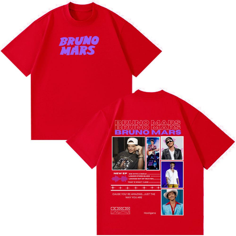 Rapper Bruno Mars Album 2026 Tour Print Tshirt Man Woman Fashion Luxury Tshirt Short Sleeve pure Cotton Casual Aesthetics Tees