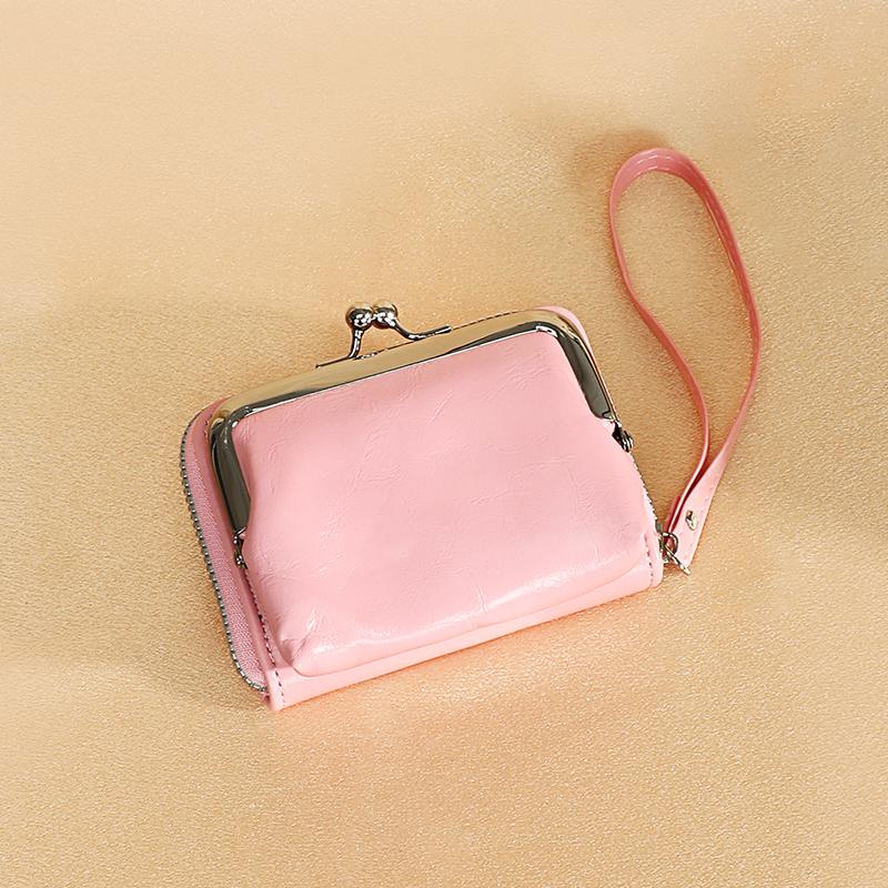 New Change Card Holder Cross-Border Supply Women Buckle Coin Purse 4-Inch Zip-up Clip Clutch