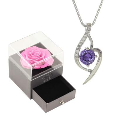 Antiquity Kishou 925 Birthday 1 1 Necklace Set Case Y630 [Devalier] Women's Necklace, Celebration, Celebration, Silver, Gift, Case, (Rose PP)