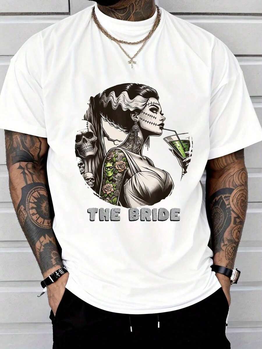

Funny Bride Spooky Halloween-Shirt Summer Unisex T-Shirt S