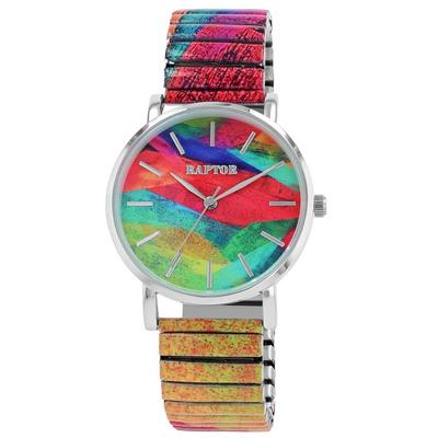 Horloge - RAPTOR - Kleurrijke Editie - Quartz Miyota 2035 - Kast 36 mm - Verstelbare stalen band