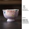 Hand-painted Peony Ceramic Tea Set: Purple Smoke Teapot, Lid Bowl, Master Cup, Tasting Cup, Pot Stand, Cup Mat, Coffee Cup