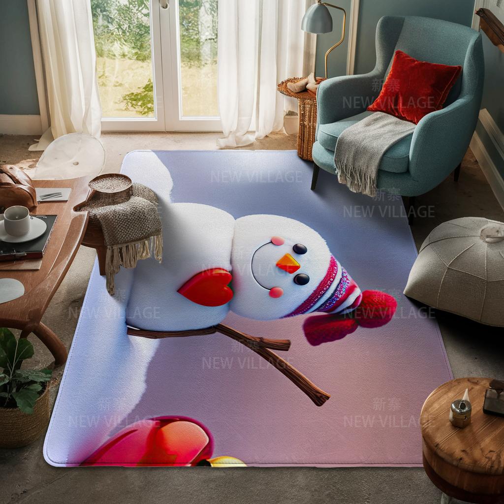 House Entrance Carpet Home Door Mat Living Room Bath Foot Bathroom Non-slip Water Absorption Rugs Bath Merry Christmas Winter