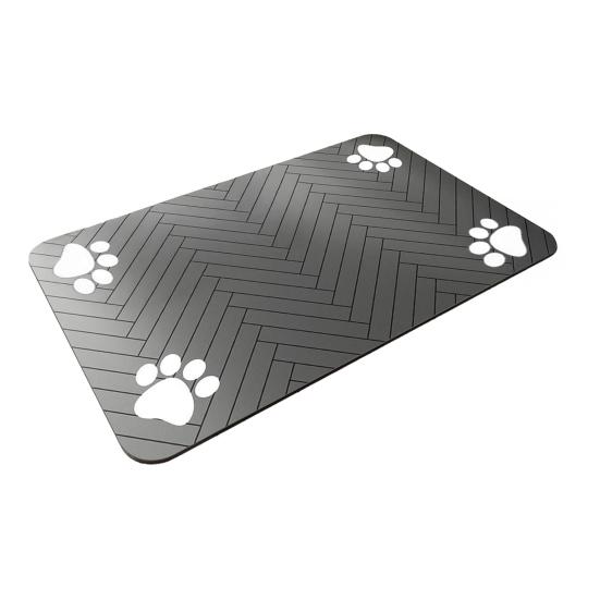 Dog Food Mat Pet Feeding Area Rug Absorbent Pet Placemat Quick Dry Water Dispenser Mat with Non-Slip Waterproof Rubber Backing for Food And Water Bowl