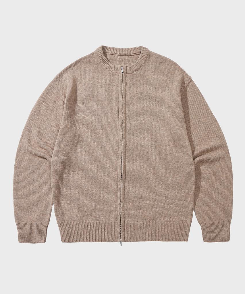 TY Ty Two-Way Round Knit Zip-Up_Beige