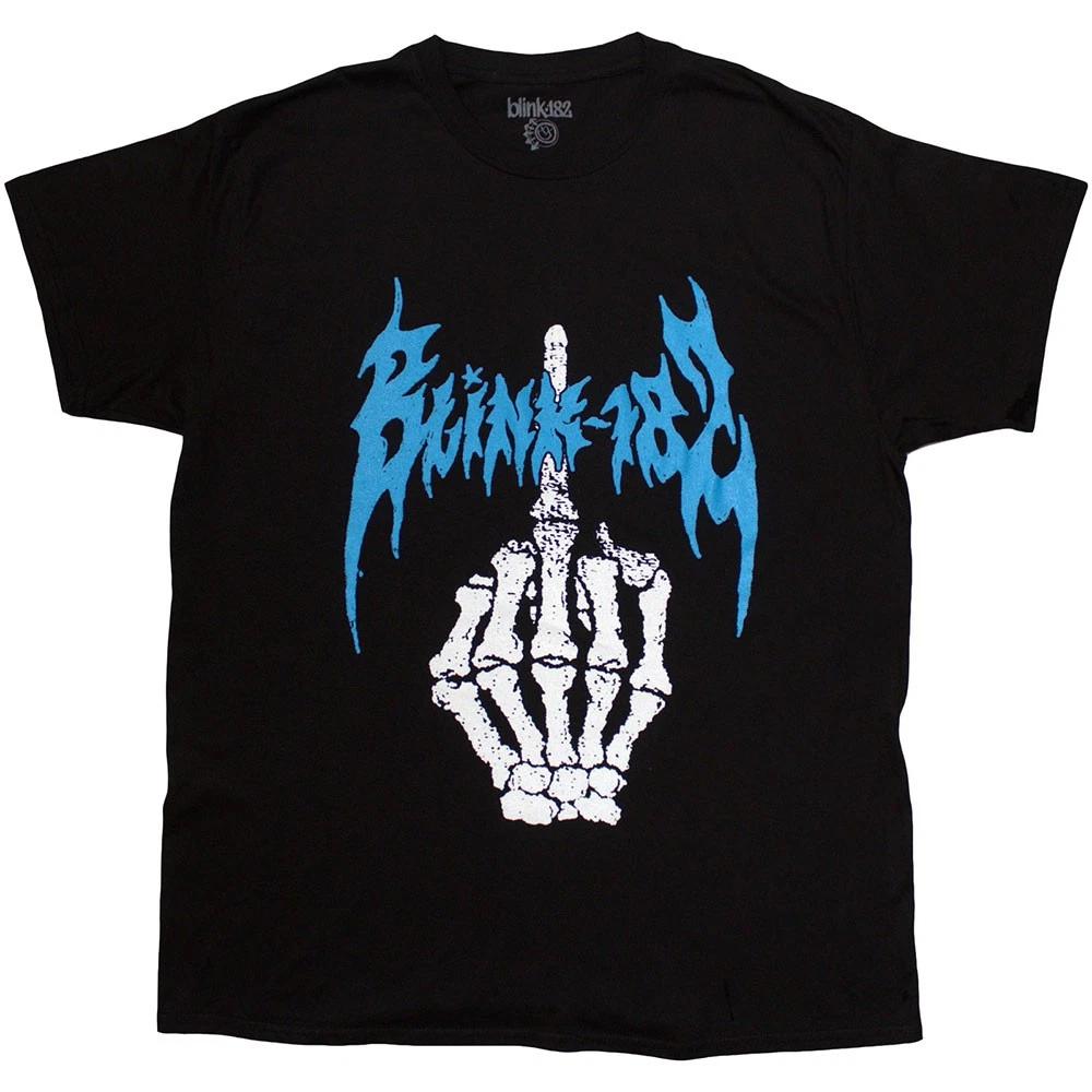Blink-182 Unisex T-Shirt: Middle Finger (Black) (X-Large)
