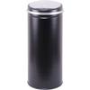 Poubelle automatique 42 L - Acier inox avec cerclage - Finition Noire -