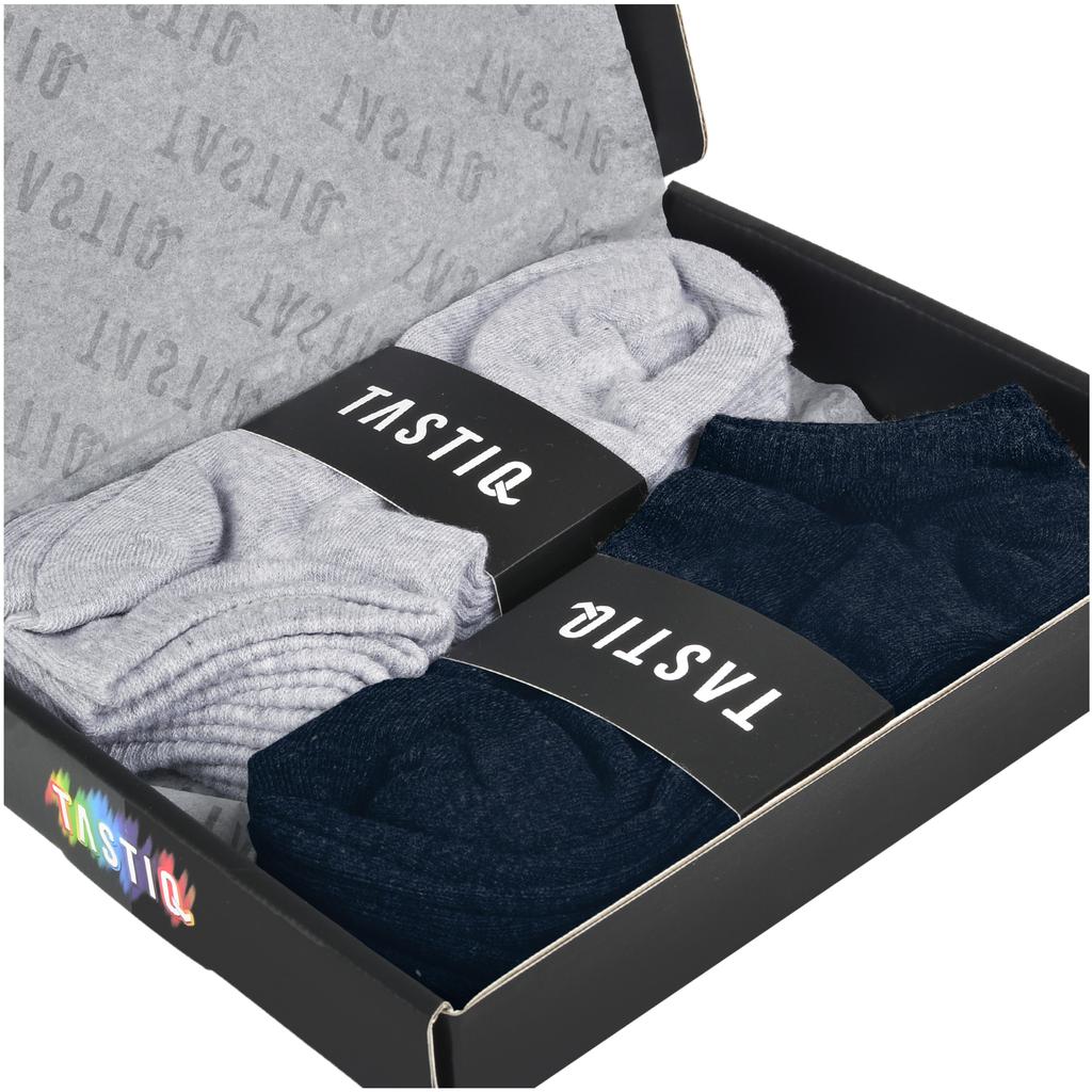 TASTIQ PREMIUM Men's Ankle Socks MIX NAVY Cotton 6 Pairs
