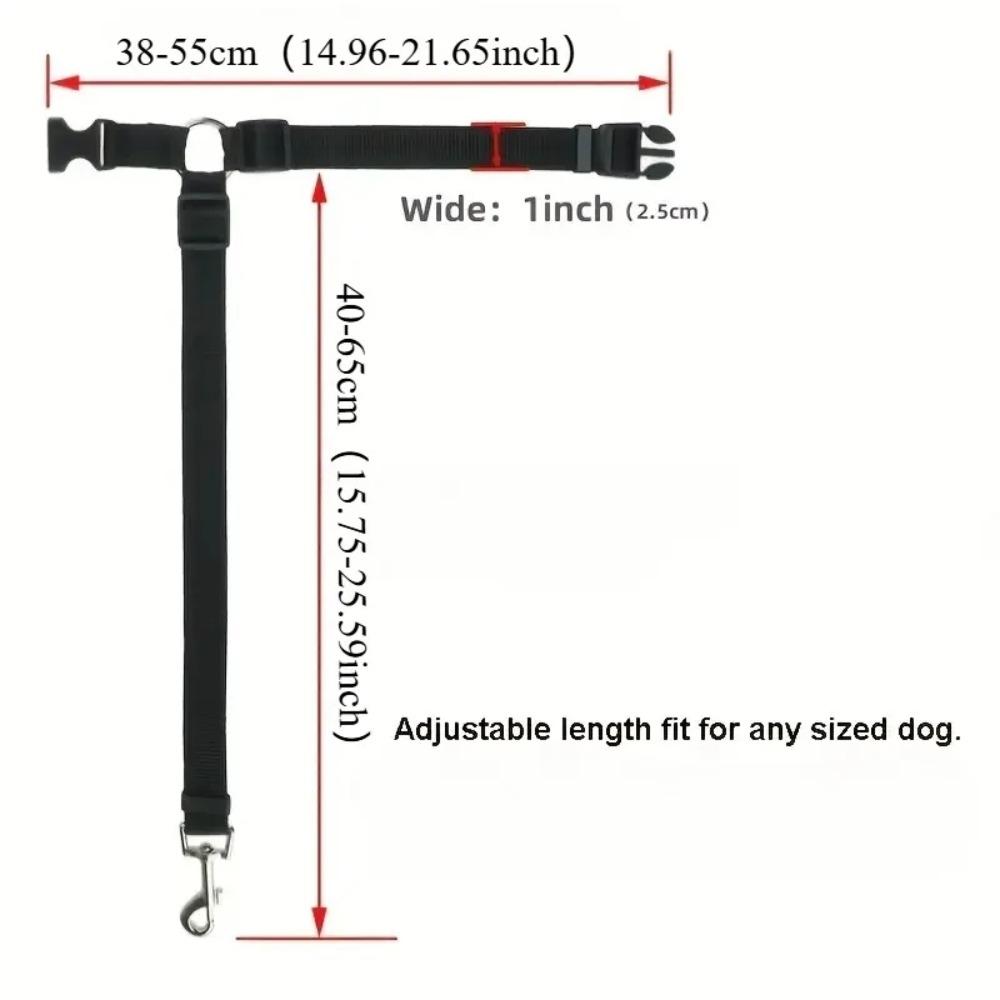 Solid Color Adjustable Pet Car Seat Belt Two-in-One Nylon Lead Leash Backseat Safety Harness Collar for Dogs Pet Accessories