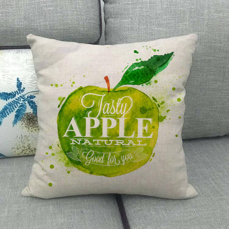 Simple And Colorful Painted Fruits Digital Printing Short Plush Pillow Covers For Car Sofa Office Cushion Cover Home Goods