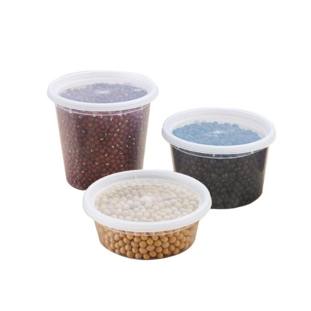 50Pcs BPA-Free Food Storage Container Round Dessert Cup Disposable Soup Cup  School