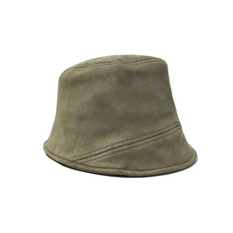 Fashion Suede Bucket Hats For Women Irregular Flat Top Panama Hat Solid Color Female Outdoor Travel Sun Cap