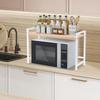 Expandable Microwave Rack Heavy Duty Extendable Microwave Stand Multi-Function Microwave Oven Rack for Home Office