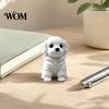 Welpen Schreibtisch Dekoration 3D Gedruckte Sitzende Hunde Figur, Mini Weiße Statue für Schreibtisch Ornament Dekoration, Moderne Tierform Heim Büro Bücherregal Retro