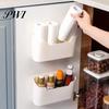 Wall-mounted Storage Box 2Pcs Wall-Mounted Kitchen Organiser Easy-clean Plastic Organizer Space-saving Container for Home Bathroom