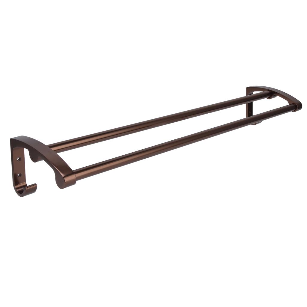 Towel Bar Rust Proof Double Layer Rose Gold Wall Mounted Towel Rack with Hook for Bathroom Kitchen