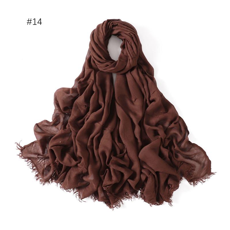 Big Size Plain Fringe 100% Cotton Viscose Hijab Scarf High Quality Wraps And Shawls Pashmina Musulman Headband Islamic Turban
