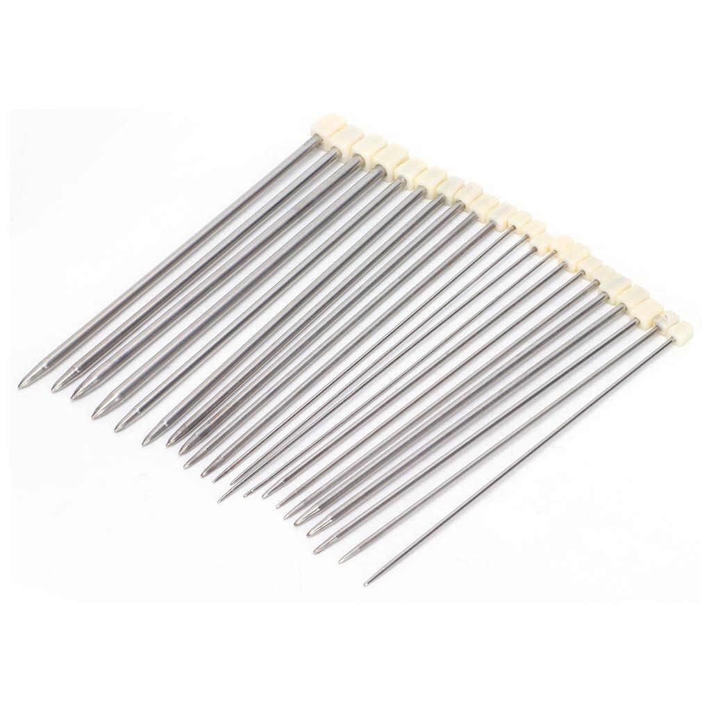 22ks Pletací jehlice Nerezová ocel Rovné Jednobodové Ručně vyráběné Nástroje pro pletení vlny(35 cm )