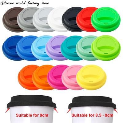 2 Tamaños Universal Reutilizable Silicona Tapa de Taza Fresca Tapas Aislamiento Anti-Polvo Tapa de Taza Tapa para Taza de Café Adecuado Para 8.5-9cm