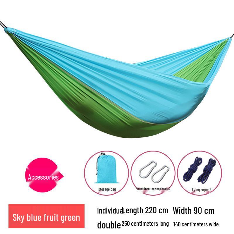 Outdoor Lightweight Parachute Fabric Double Hammock for Travel and Leisure