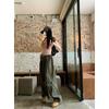 New Women's Cargo Pants, High Waist Wide Leg Straight Casual Trousers with Quick-Dry Fabric, Lightweight Summer American Retro Joggers