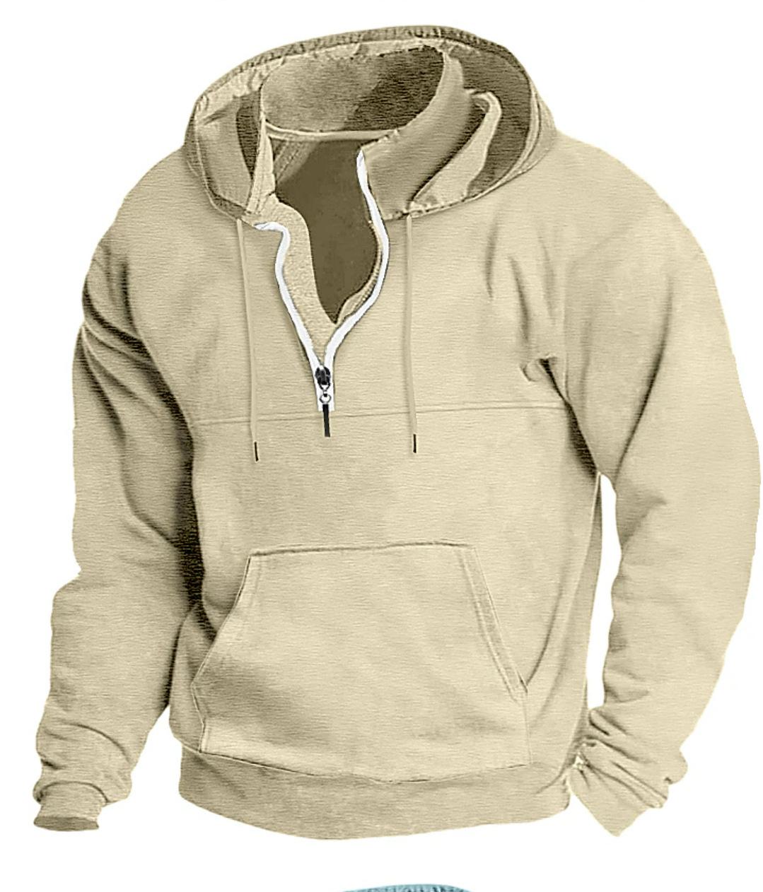 Super Select 2023 Herfst/Winter Heren Bedrukt Hooded Sweatshirt - Dikke Casual Jas 3X Large abrikoos