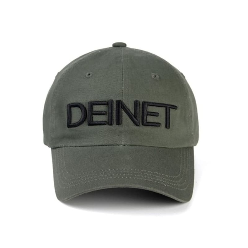 DEINET DEINET WASHED LOGO CAP IN KHAKI
