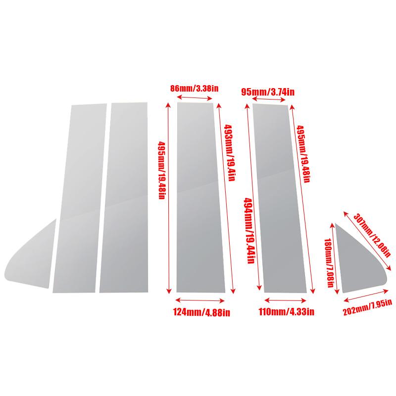 Chrome For Chevrolet Silverado 1500 Crew Cab Double Cab 2019-2024 Pillar Posts Car Window Trim Cover BC Column Stickers