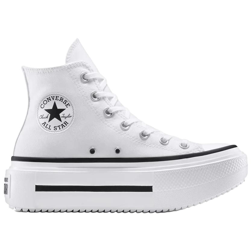 Converse All Star Lift Double Stack versatile and comfortable high-top canvas shoes unisex white