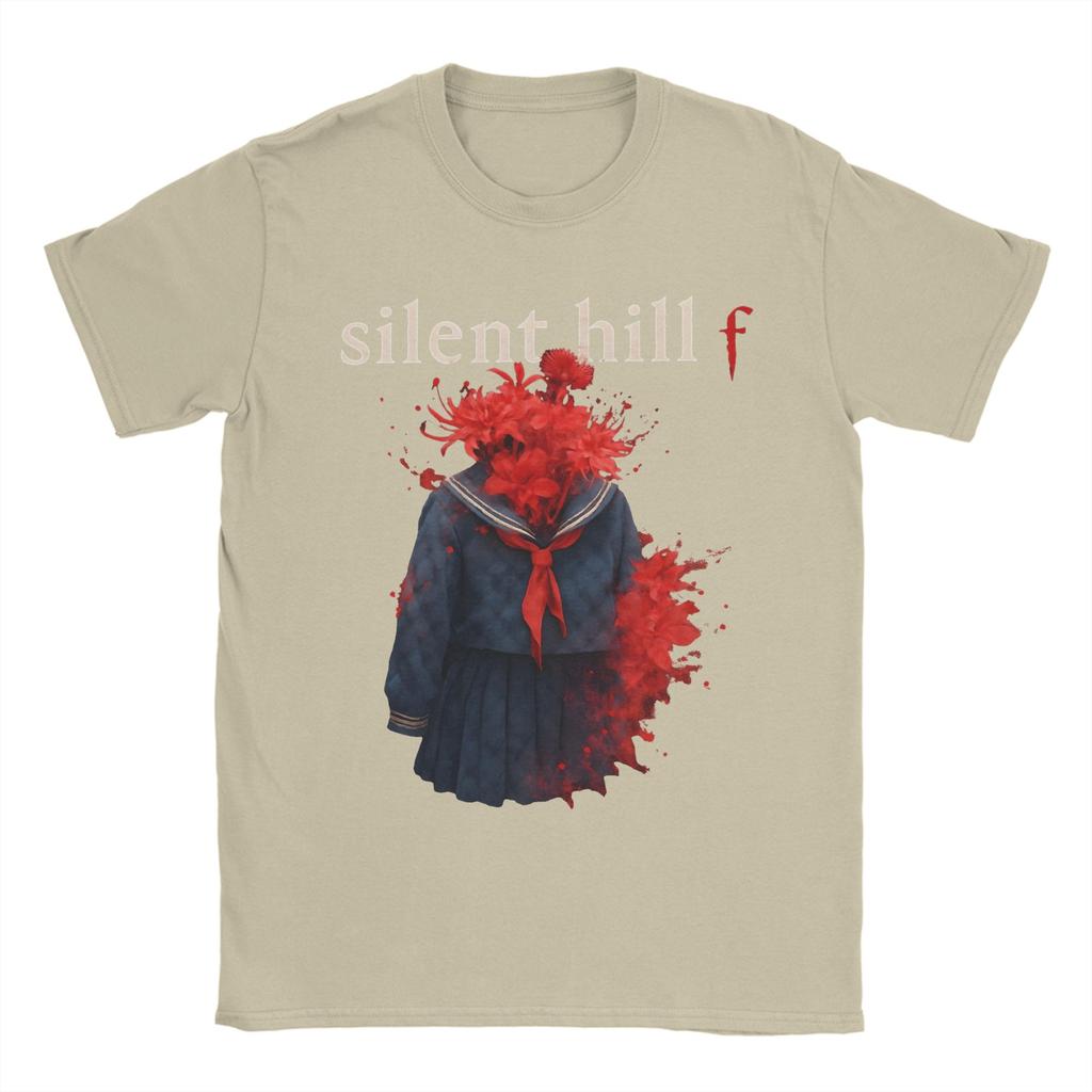 Leisure Silent Hill F Blooming Death T-Shirts Men Round Collar Pure Cotton T Shirts  Short Sleeve Tees Plus Size Clothes