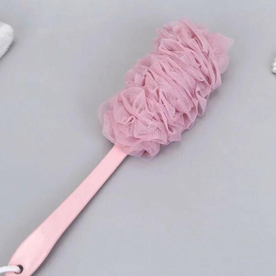 New Bathroom Cleaning Tools Long Handle Bath Brush Back Bath Shower Scrubber Body Soft Mesh Scrub Puff Clean Bath Back Brush