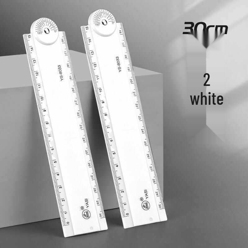 30cm Multifunctional Folding Ruler for Students: Straight Edge with Wavy Line Grid for Geometric Drawings