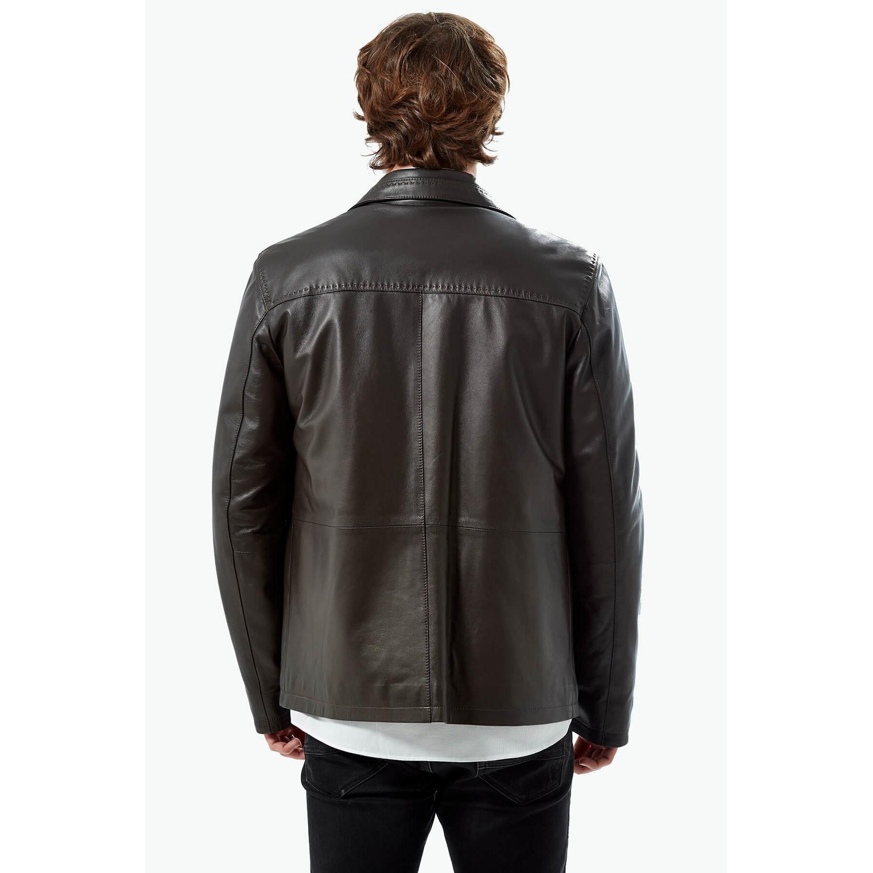 

Мужская коричневая кожаная куртка Korpium