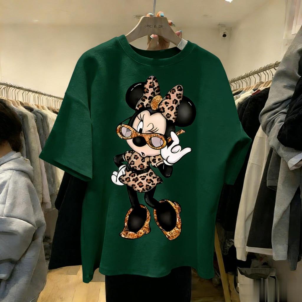 Disney Minnie Mouse Vintage Print T Shirt Women Man 2026 Summer Short Sleeve Cotton Tops Graphic Tee Casual Fashion Y2k Clothes