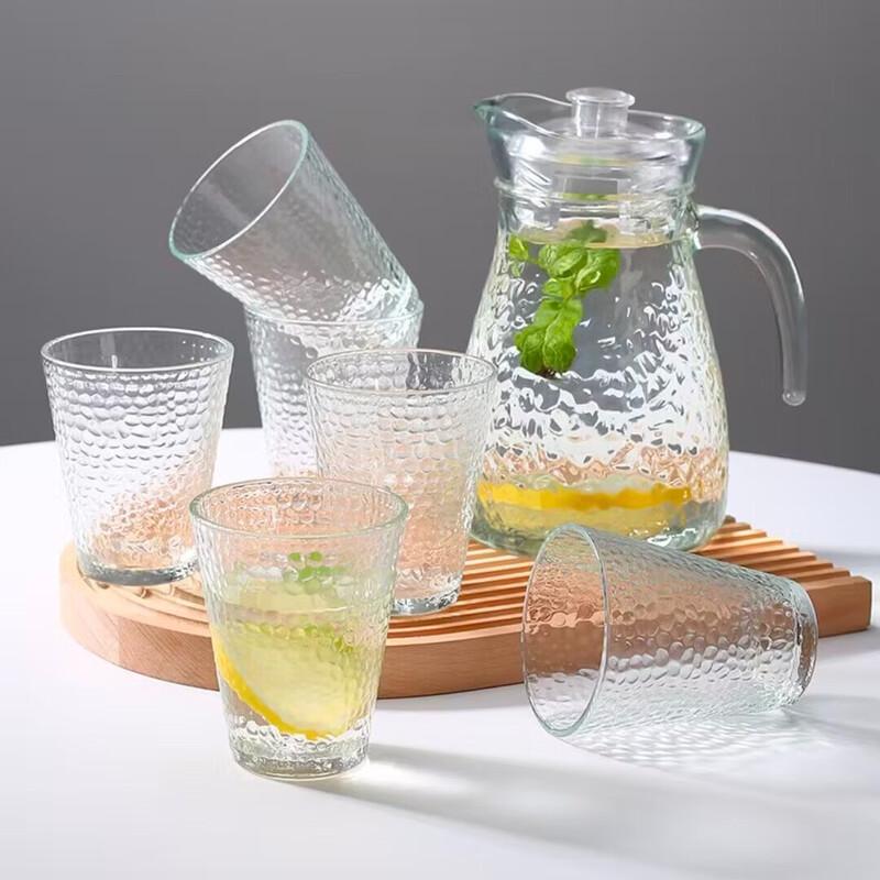 Hammered Glass Heat-Resistant Water Jug Set