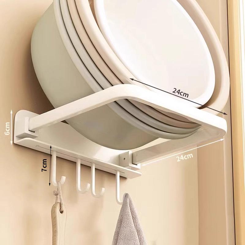 Foldable Punch-Free Wall-Mounted Bathroom Sink Storage Rack