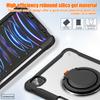 For IPad Mini 7 Air 6 5 4 10.9 Pro 11 12.9 13 Inch M4 Tablet Case Rotation Hand Ring Shoulder Strap Stand Shockproof Cover Funda