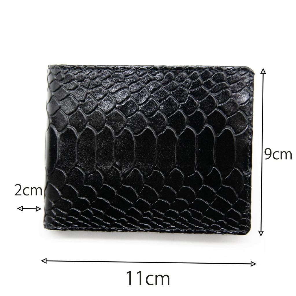 [Complex Gardens] Aoki Bag Wallet, Black, Saxe Blue, Card Case, Python Embossed, Men's Business (Ryuju)