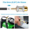 2 Stück 6mm Auto Reifenventil Clip Pumpe Düse Klemme Massivmessing Schnellkupplung Aufblasanschluss Auto Luftventil Aufblasgerät Pumpenadapter