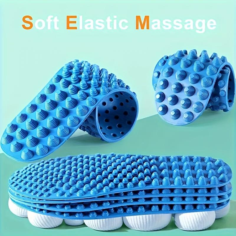 1 par massasjesåler - Fotsmassasje skoinnlegg med akupressurpunkter, Ergonomisk buestøtte for, Blå Unisex såler, Skoinnlegg for komfort