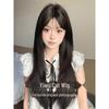 Logical Cat Women's Long Straight Hair Wig with Air Bangs - Natural Full Head Celebrity Style