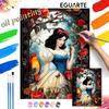 Oil Painting DIY Digital Painting Snow White with Red Roses and Birds HandPainted Wall Art for Living Room Entryway.