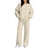 Women's Casual Neck Sweatshirt and Pants Set with Pockets for Fall Winter