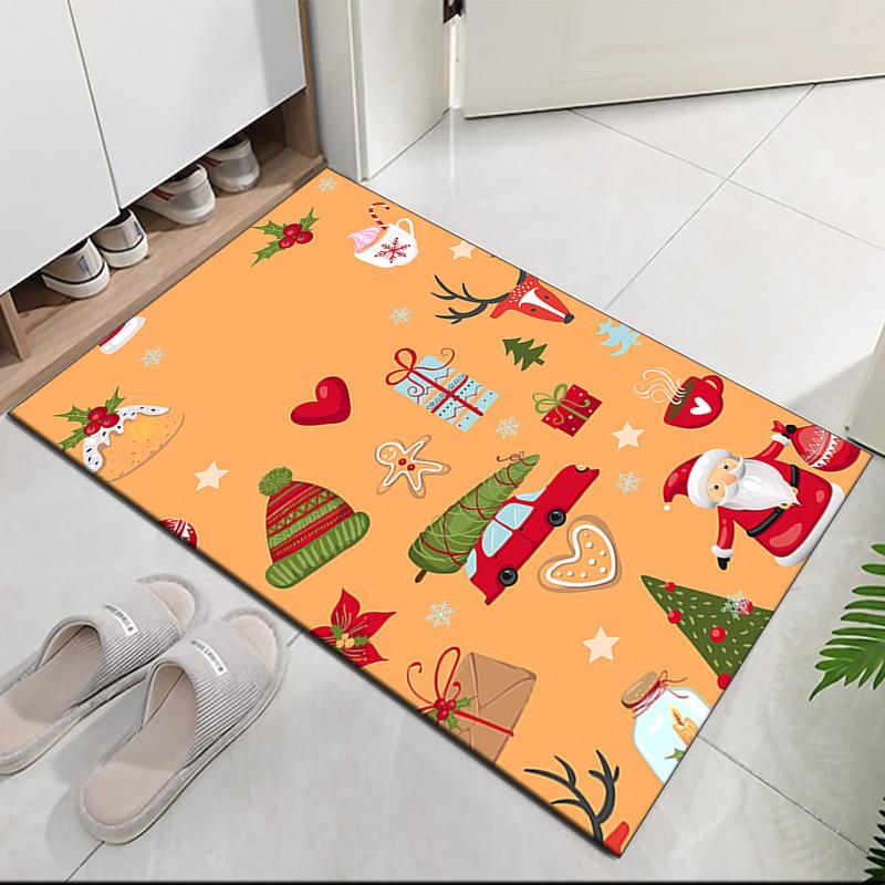 Christmas Printed Carpet, for Office Chair Living Room Bedroom Kitchen Room Decor Gifts.
