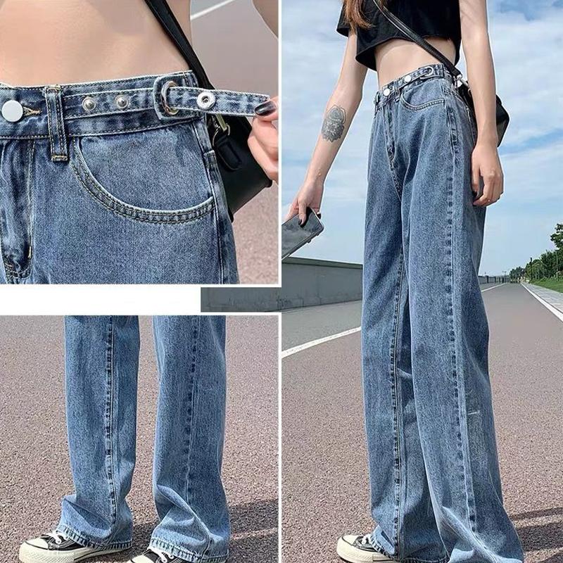 Mom Jeans Straight Pants Washed Loose High Waist Plus Size Women Casual Boyfriends Cowboy Vintage Wide Leg Trousers